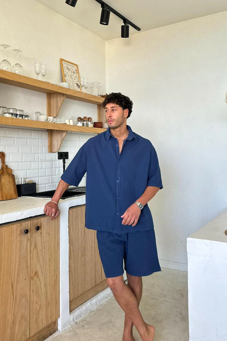 Premium Indigo Linen Short