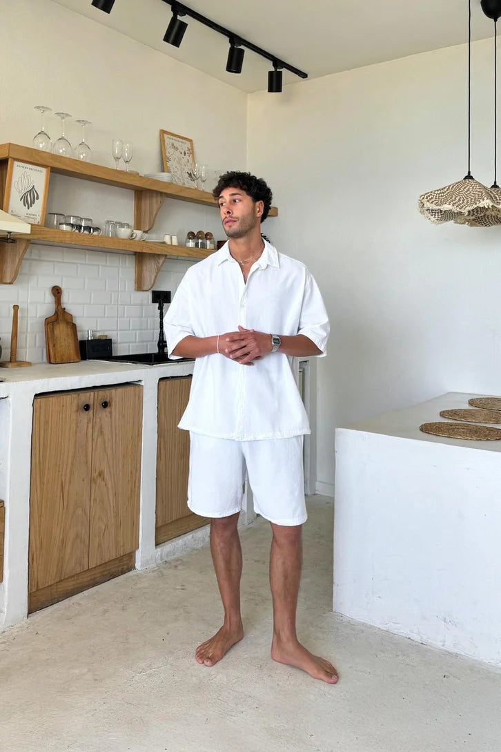 Premium White Linen Short