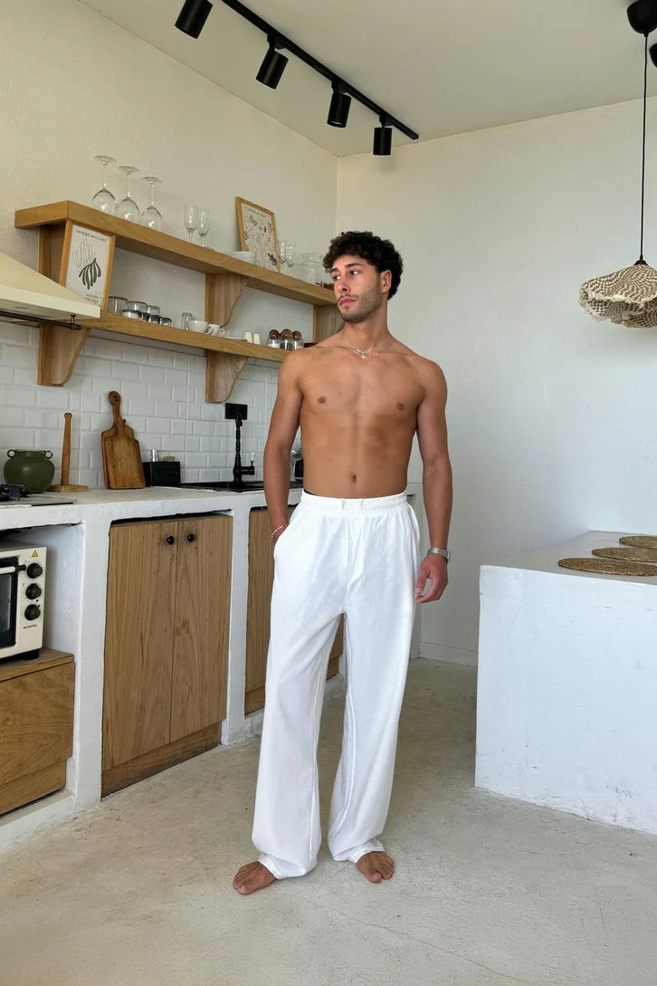 Premium White Linen Pants