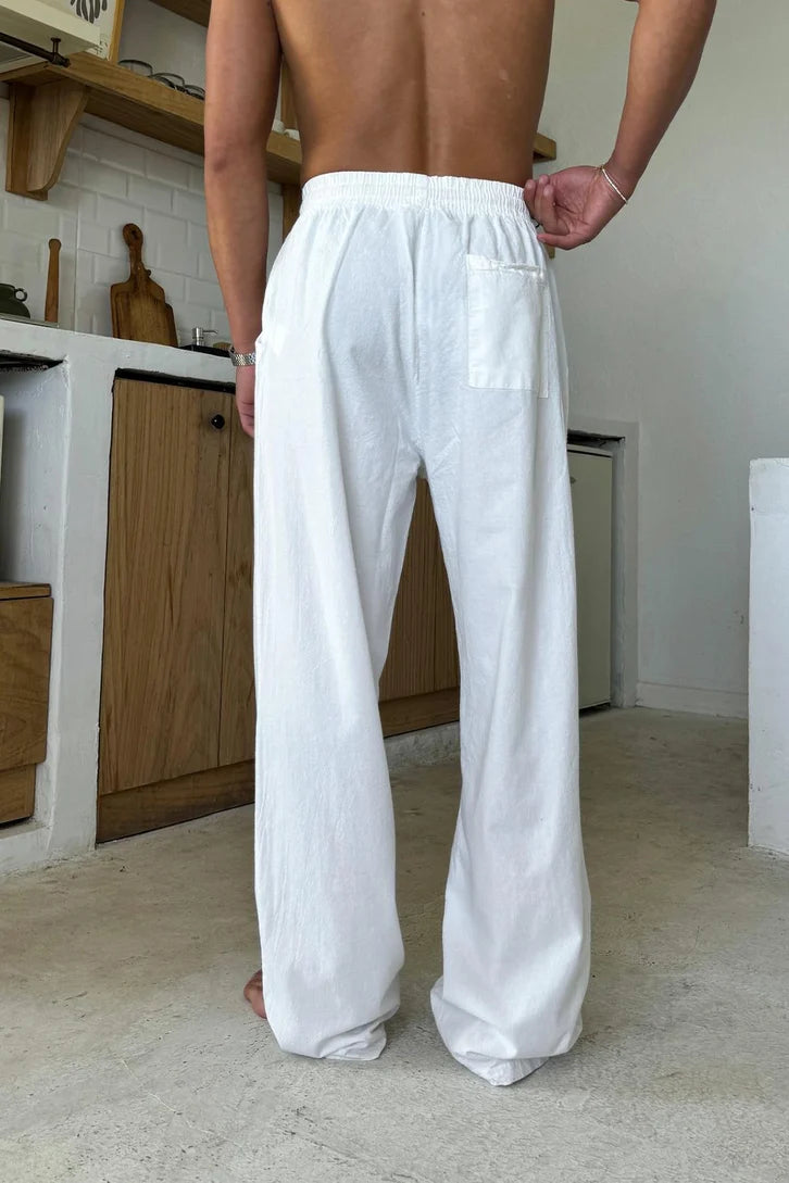 Premium White Linen Pants