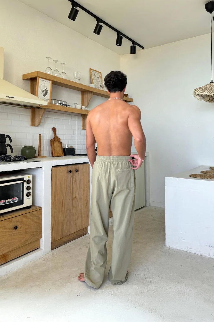 Premium Army Green Linen Pants