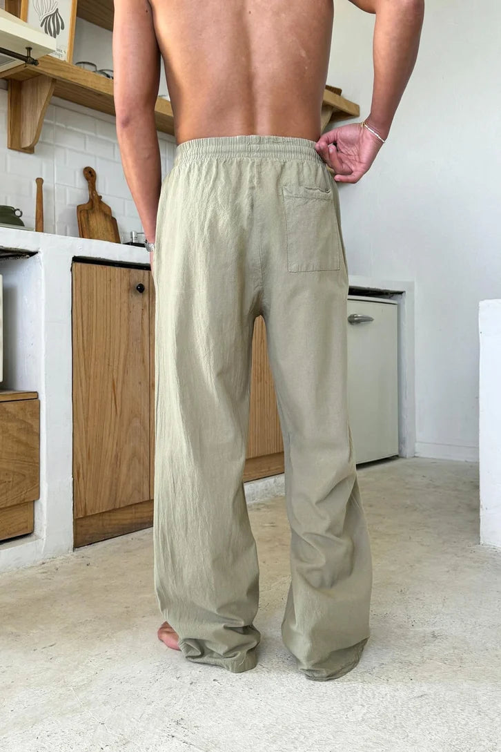 Premium Army Green Linen Pants
