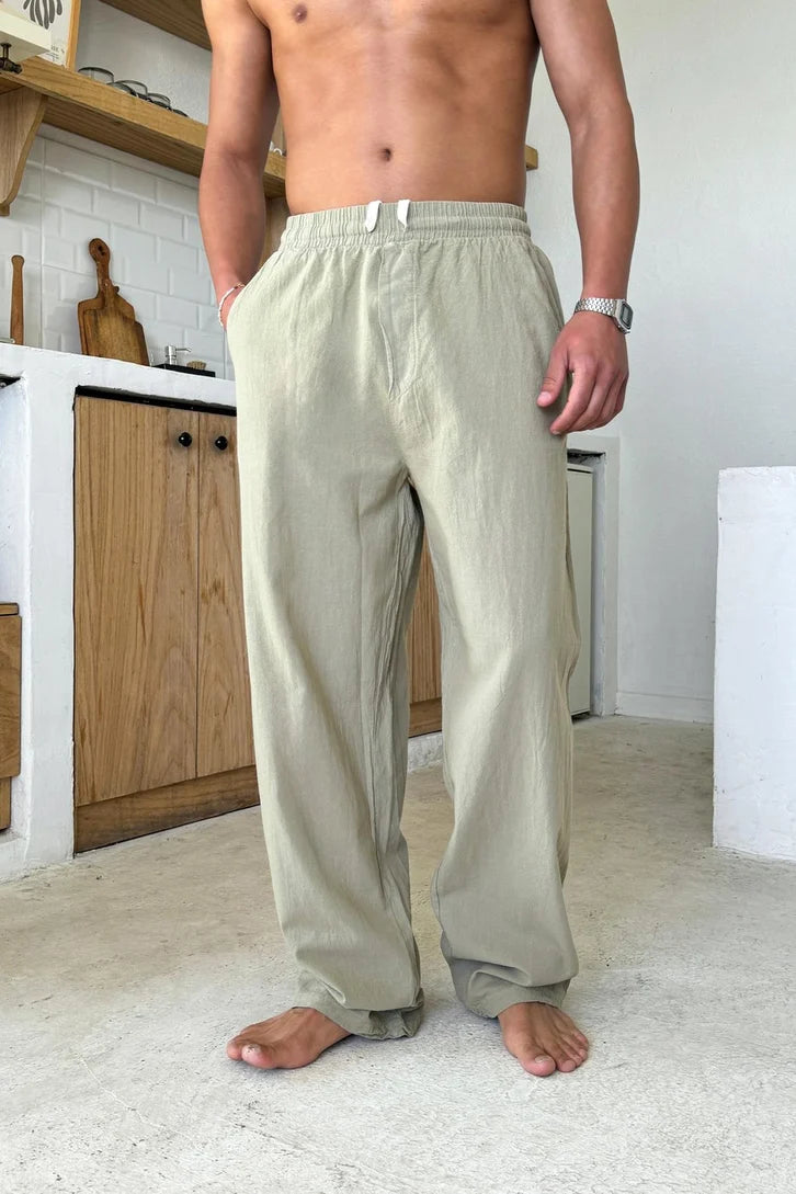 Premium Army Green Linen Pants