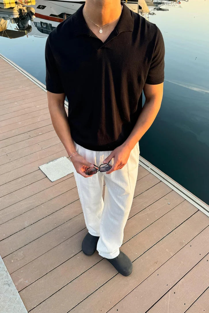Black Polo basic knitted