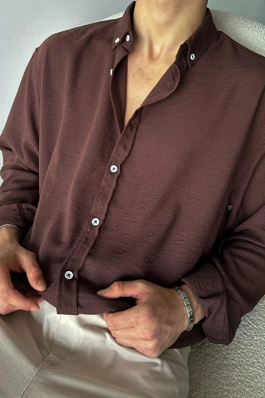 Dark Brown Linen Shirt