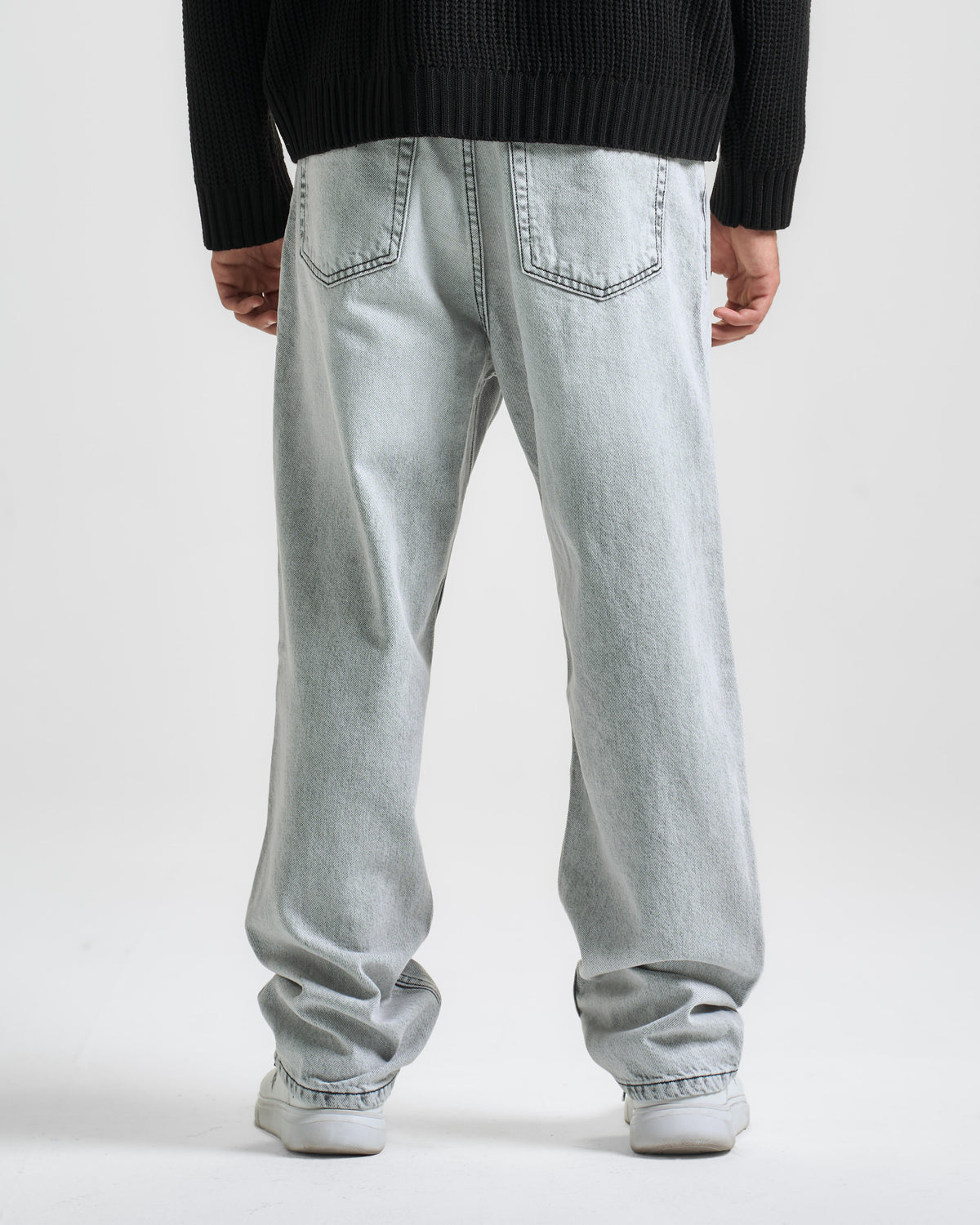 Light Grey Washed Baggy Fit Denim 03