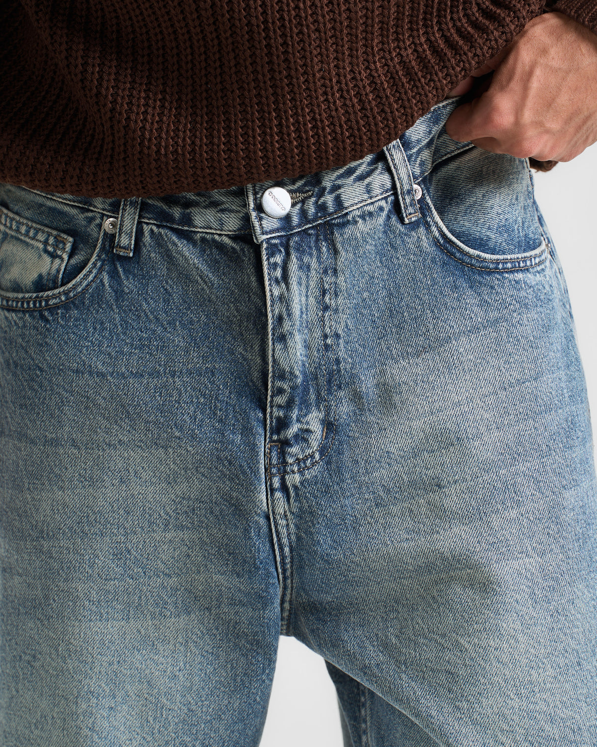 Dark Blue Washed Baggy Fit Denim 06