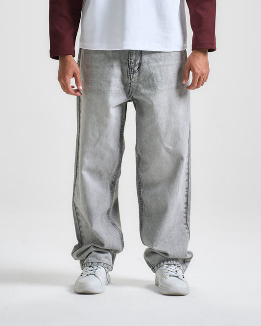 Mid Grey Super Baggy Denim