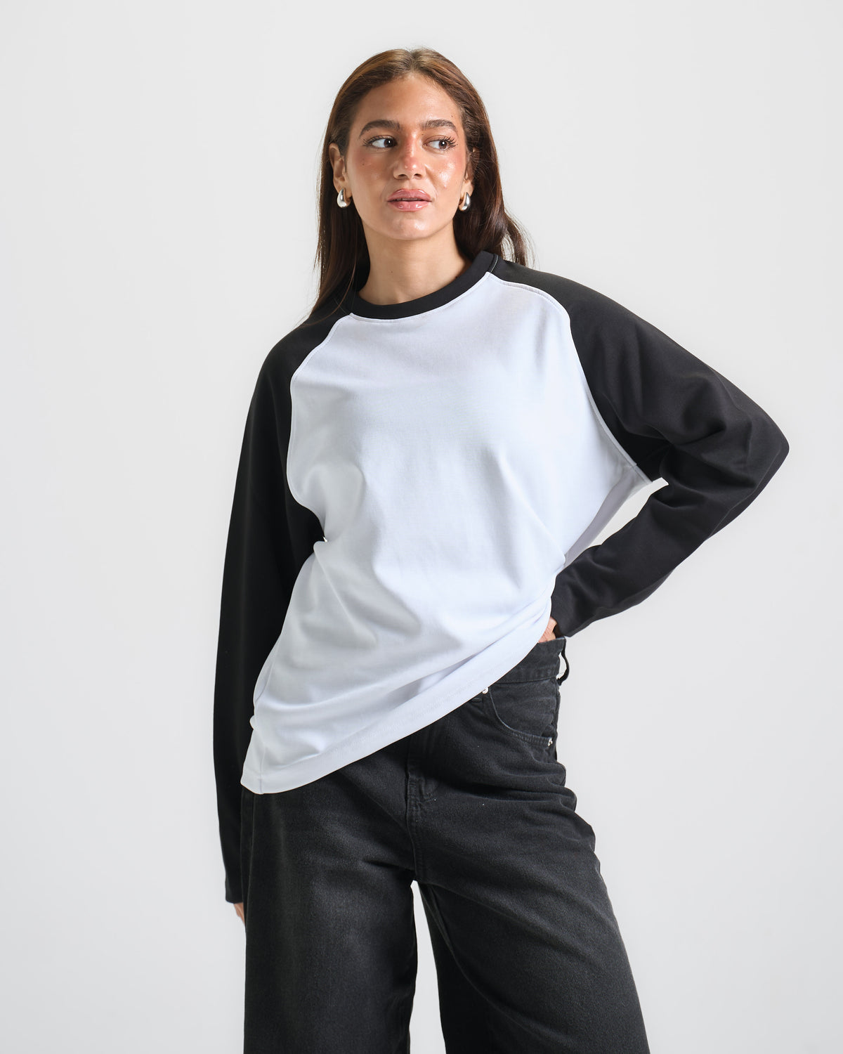 Black X White Raglan tee