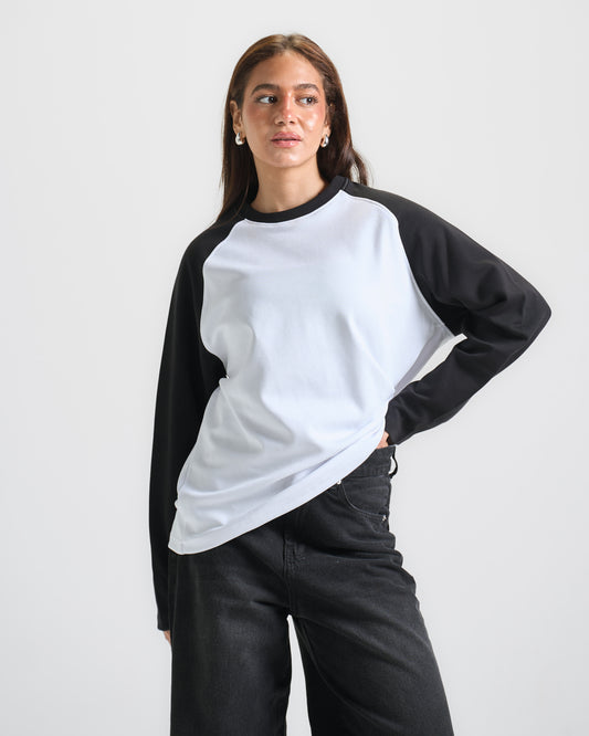 Black X White Raglan tee