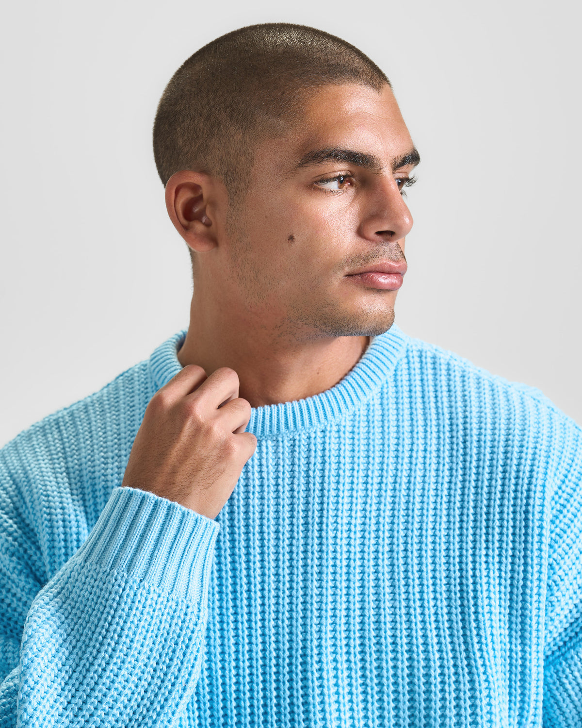 Baby Blue Knit Crewneck Sweater