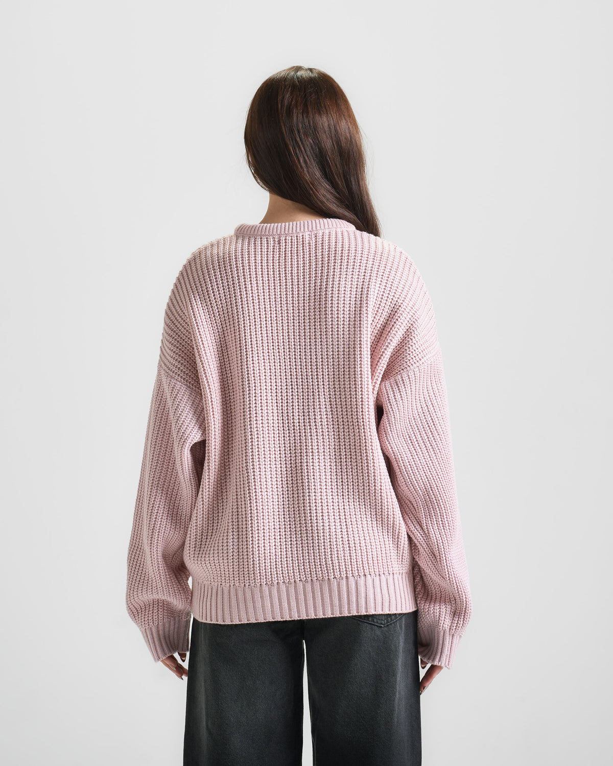 Baby Pink Knit Crewneck Sweater