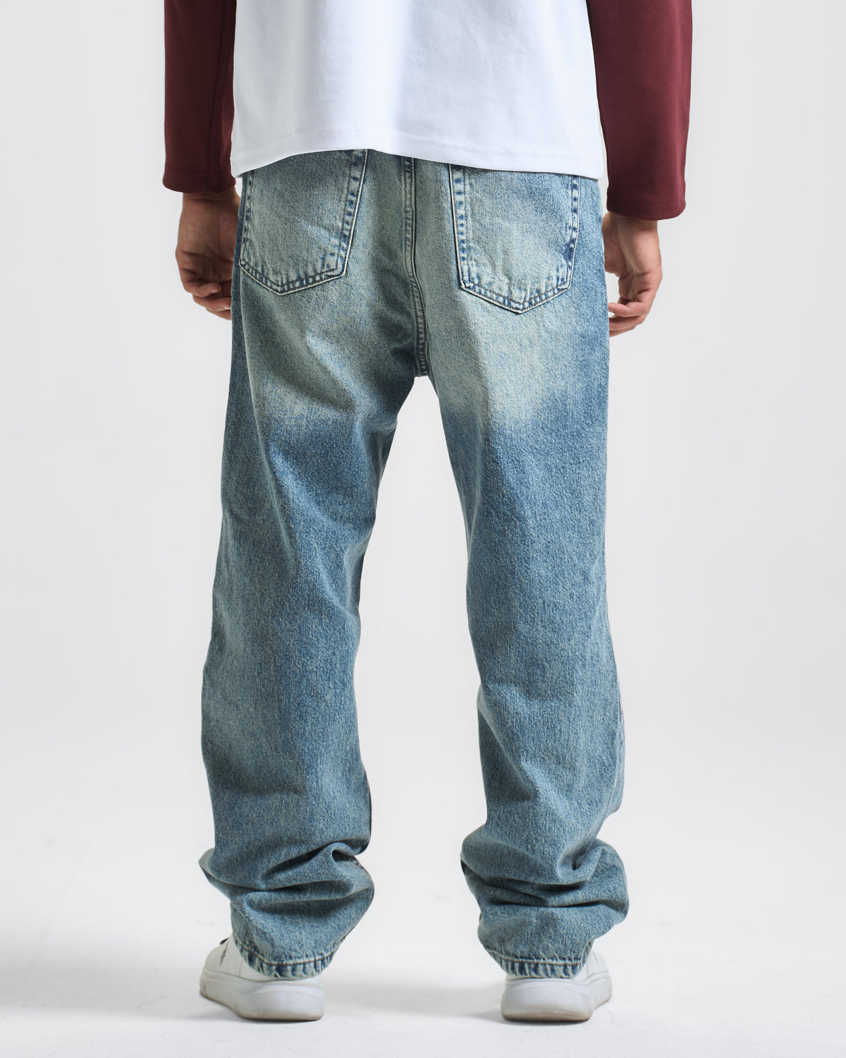 Mid Blue Washed Baggy Fit Denim 05