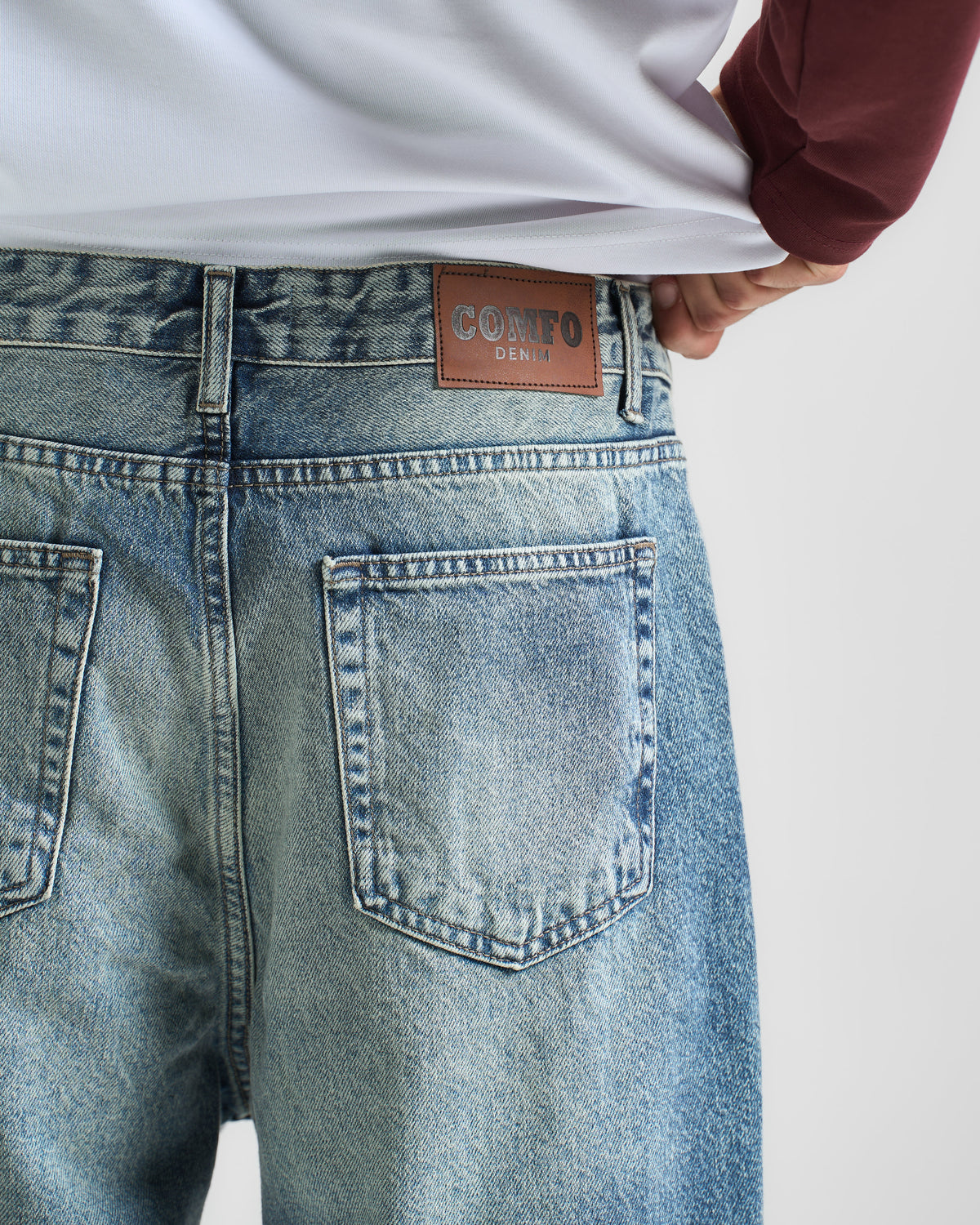 Mid Blue Washed Baggy Fit Denim 05