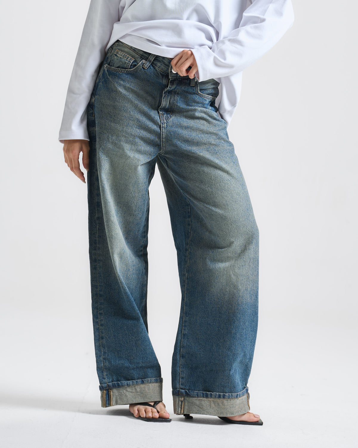 Vintage Blue Inverted Baggy Jeans
