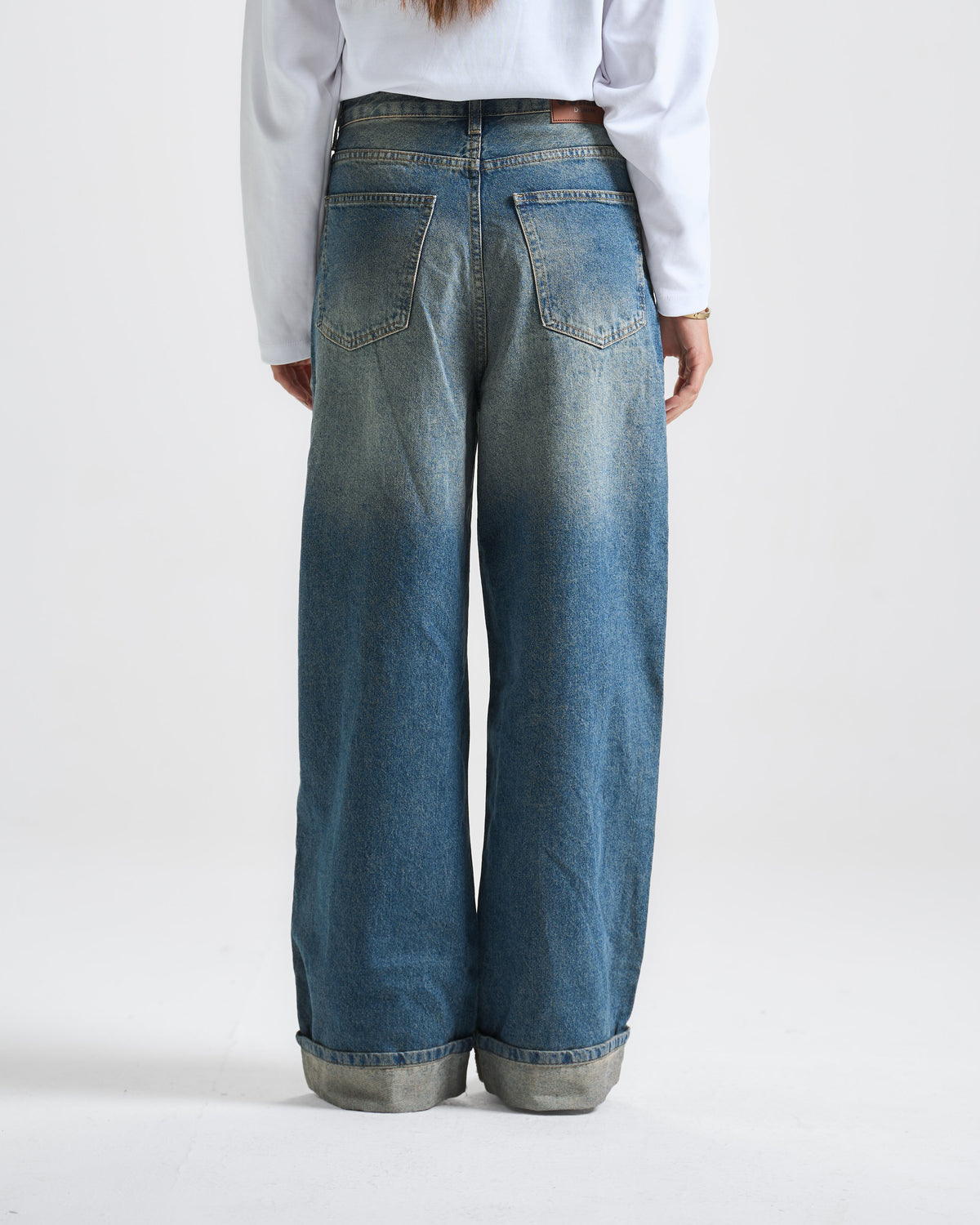 Vintage Blue Inverted Baggy Jeans
