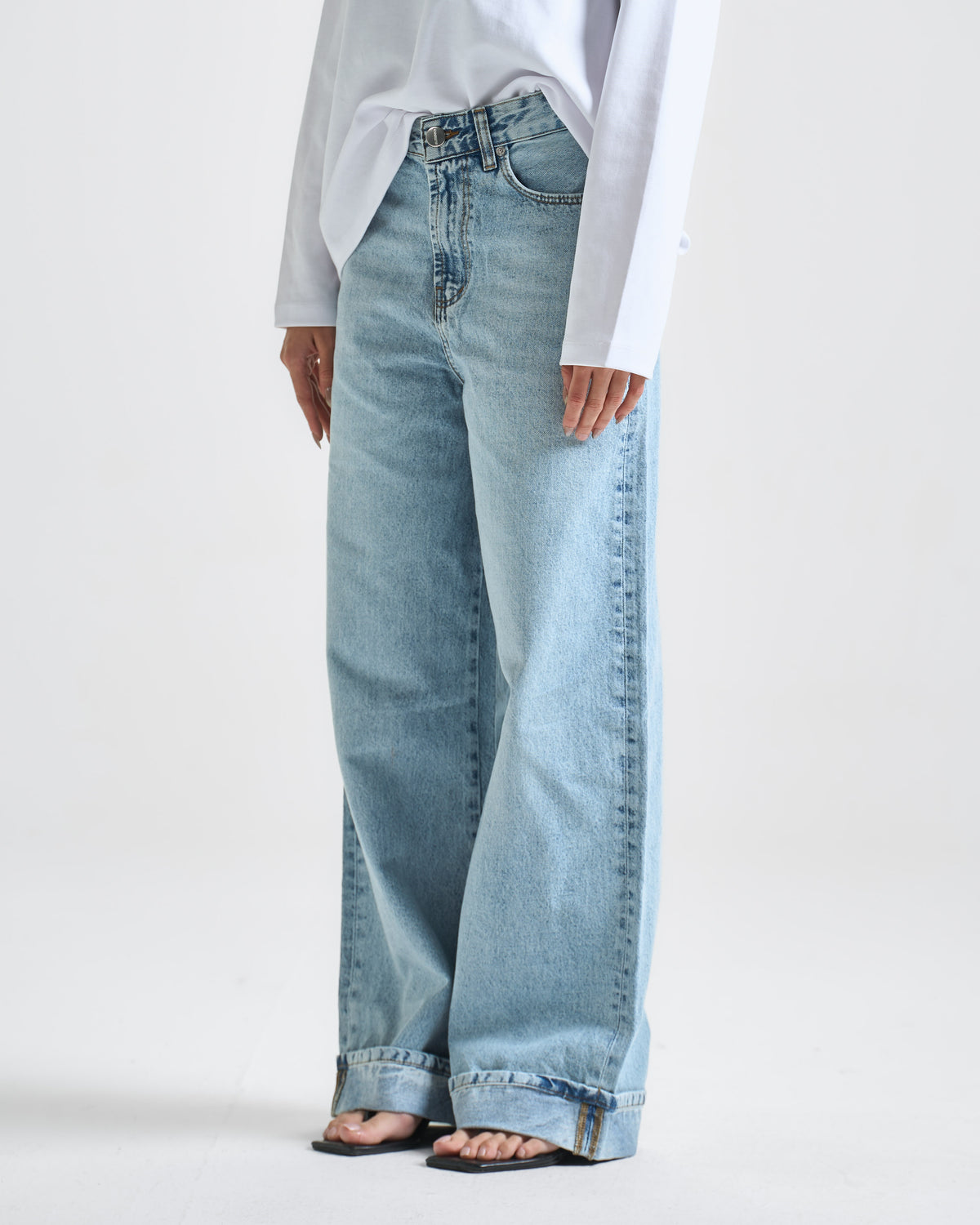 Light Blue Inverted Baggy Jeans