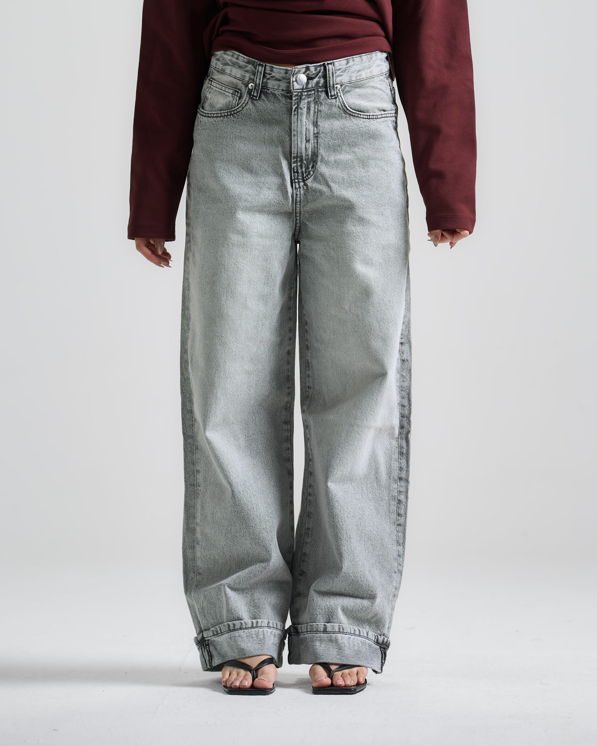 Mid gray Inverted Baggy Jeans