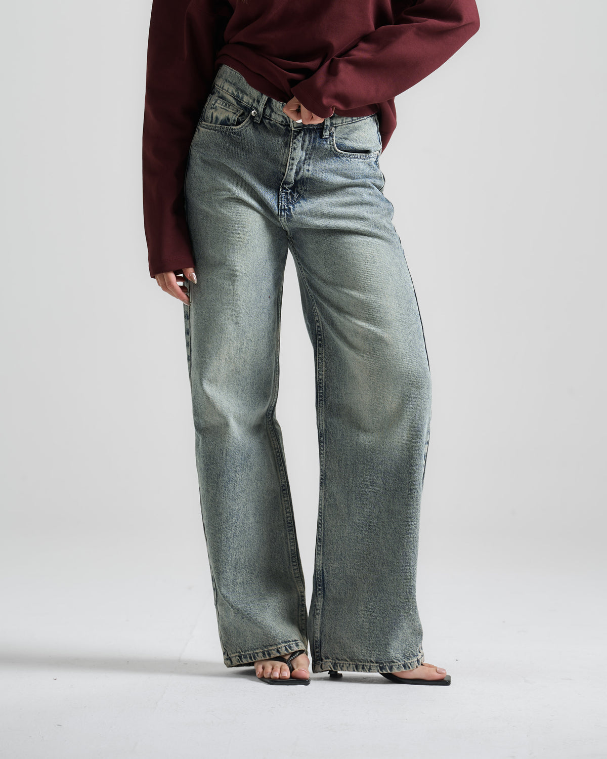 Dark Blue High Rise Fit Jeans