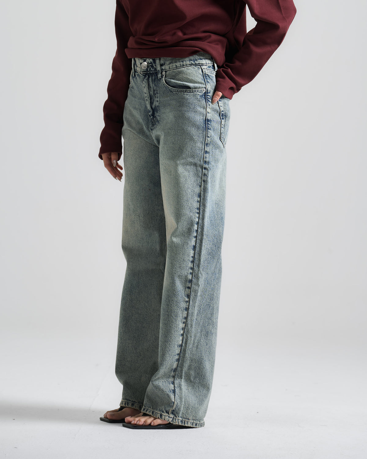Dark Blue High Rise Fit Jeans