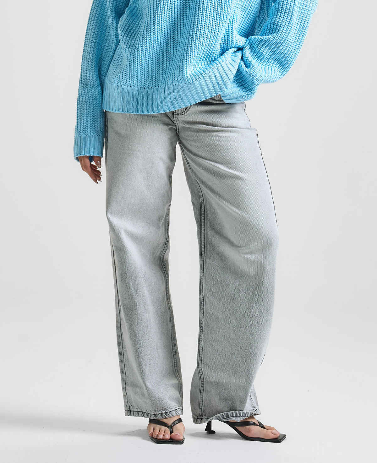 Light Gray High Rise Fit Jeans