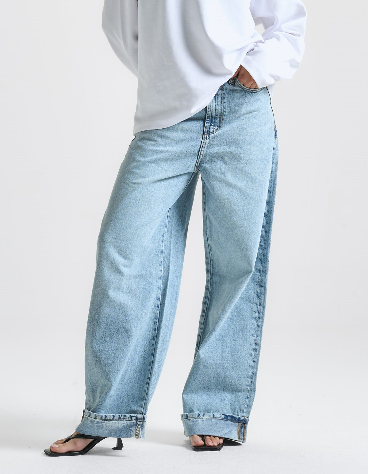 Light Blue Inverted Baggy Jeans