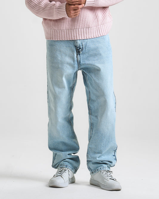 Light Blue Washed Baggy Fit Denim 10