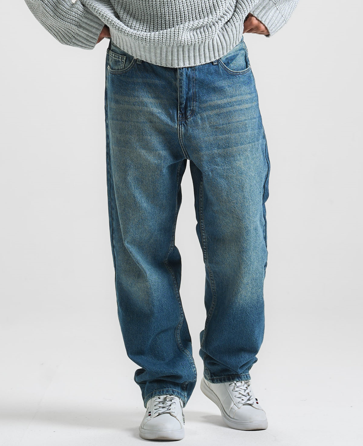 Vintage Blue Washed Baggy Fit Denim 04