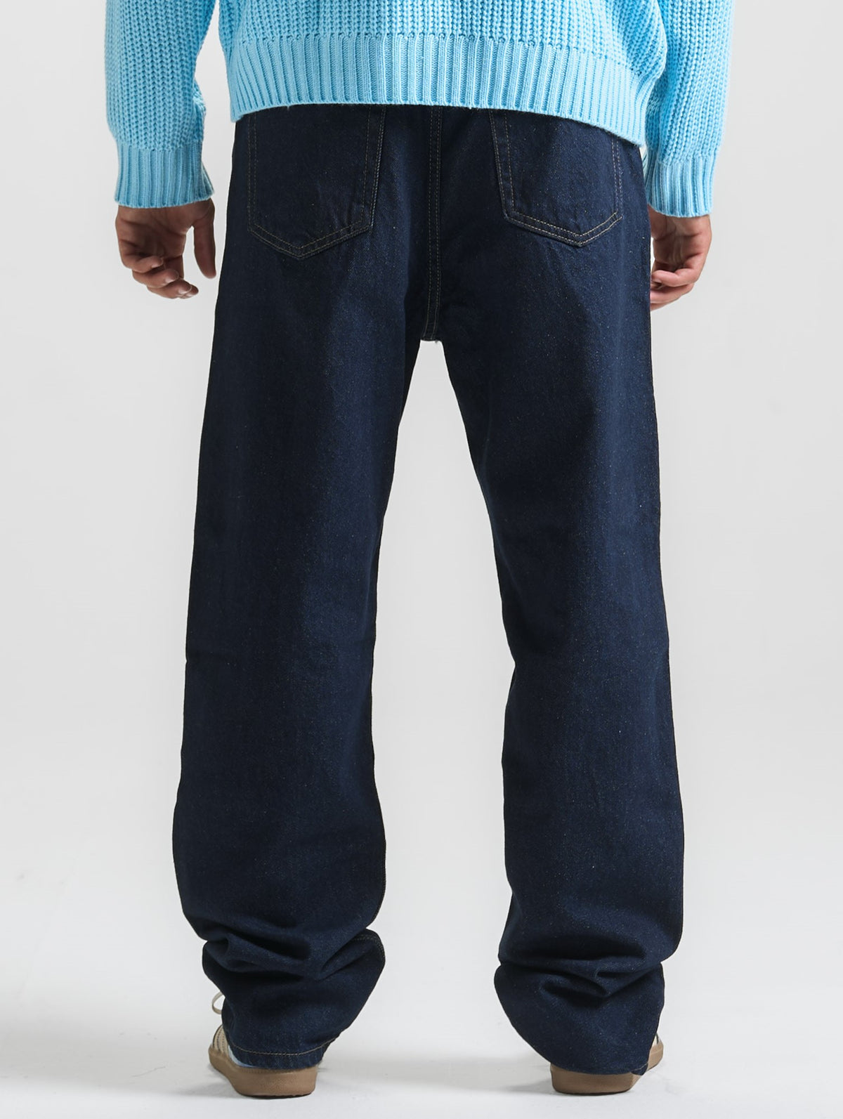 Navy Blue Washed Baggy Fit Denim 08