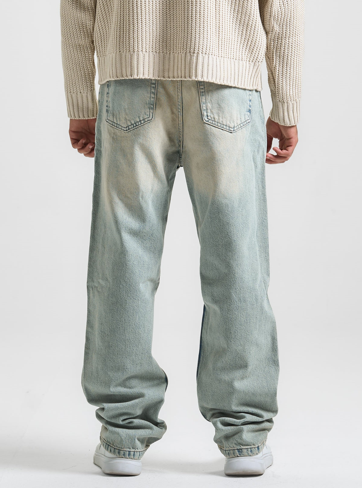 Dirty Yellow Washed Baggy Fit Denim 02