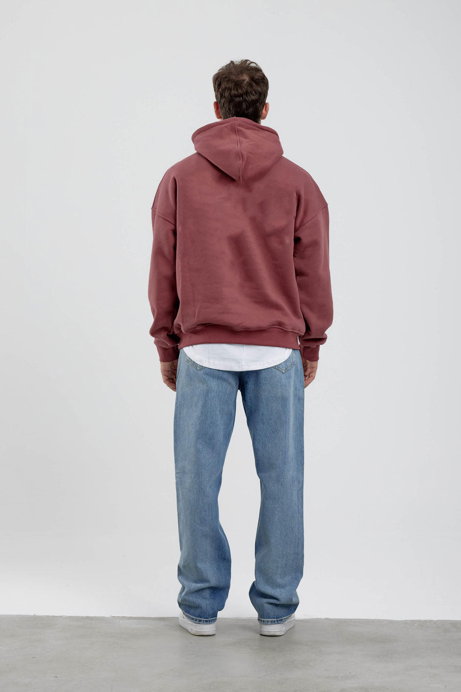 Burgendy Basic Oversized Hoodie