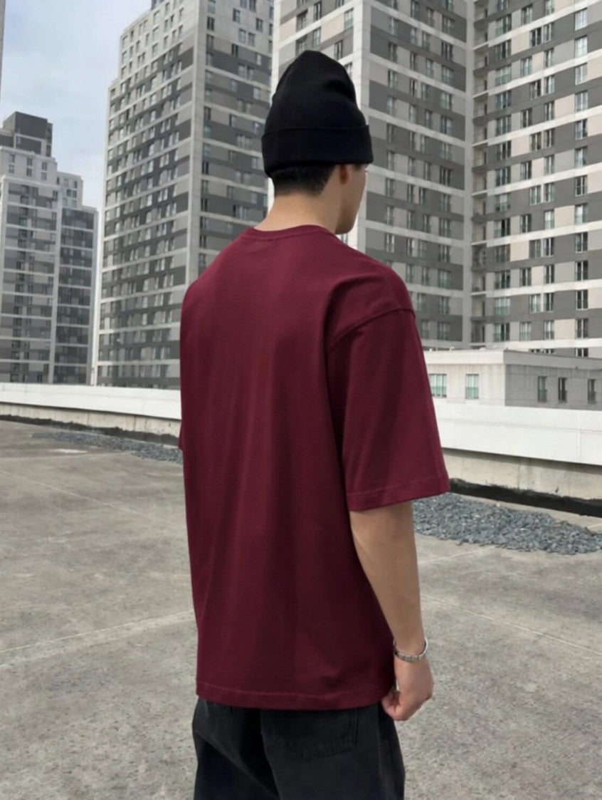 Burgendy Oversized T-shirt '' Basic ''