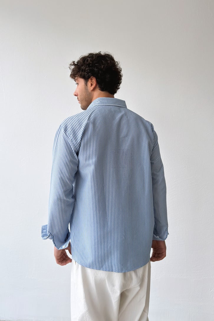 Mid Blue Stripe Shirt