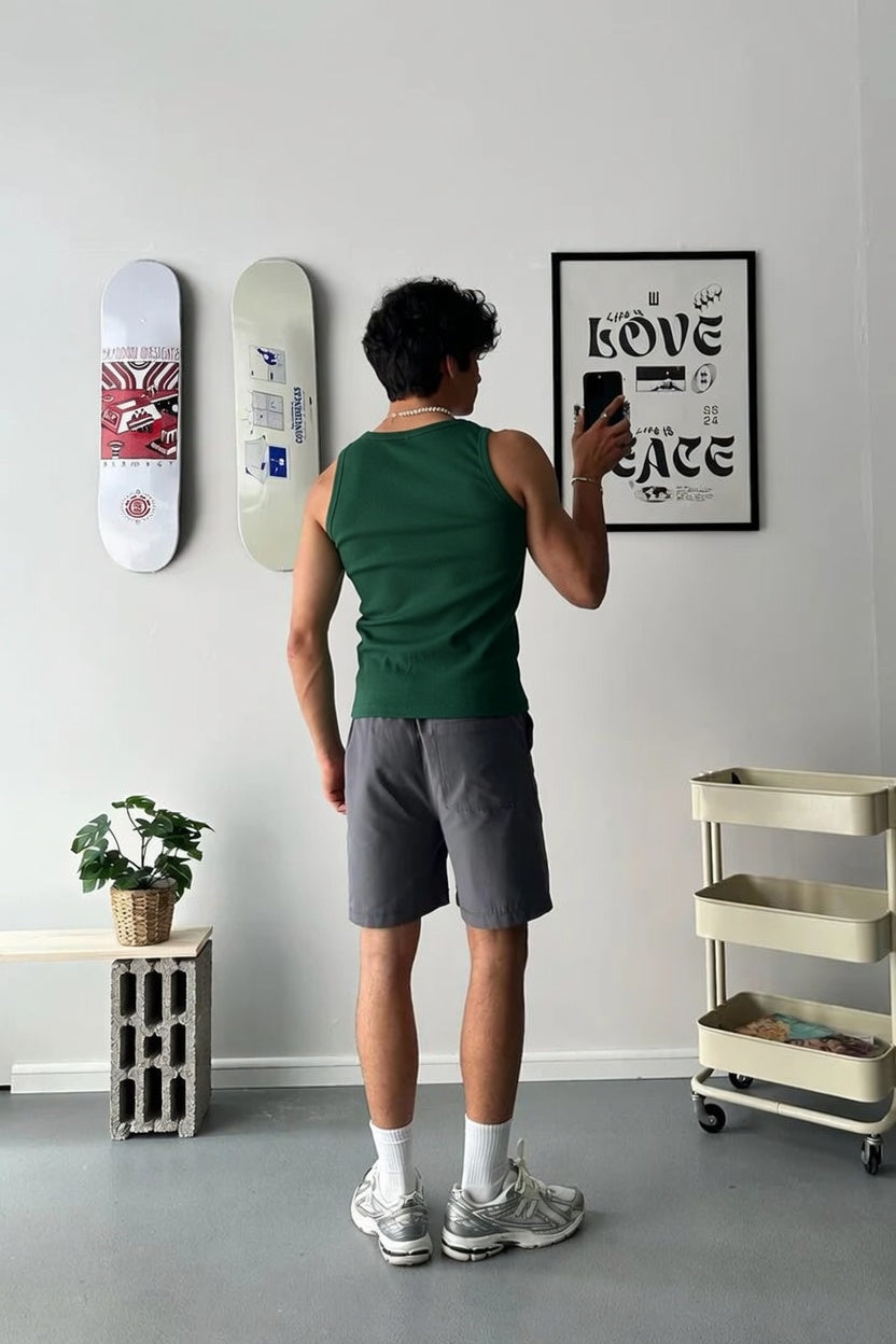 Basic Dark Green Tank Top